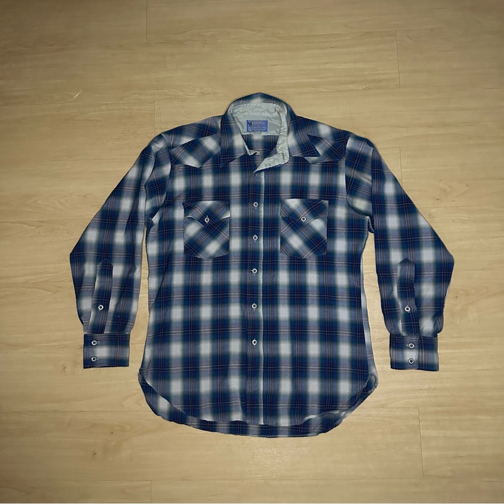 Pendleton Flannel Shirt Made in USA 100% Virgin Wool Size Large - Picture 1 of 11